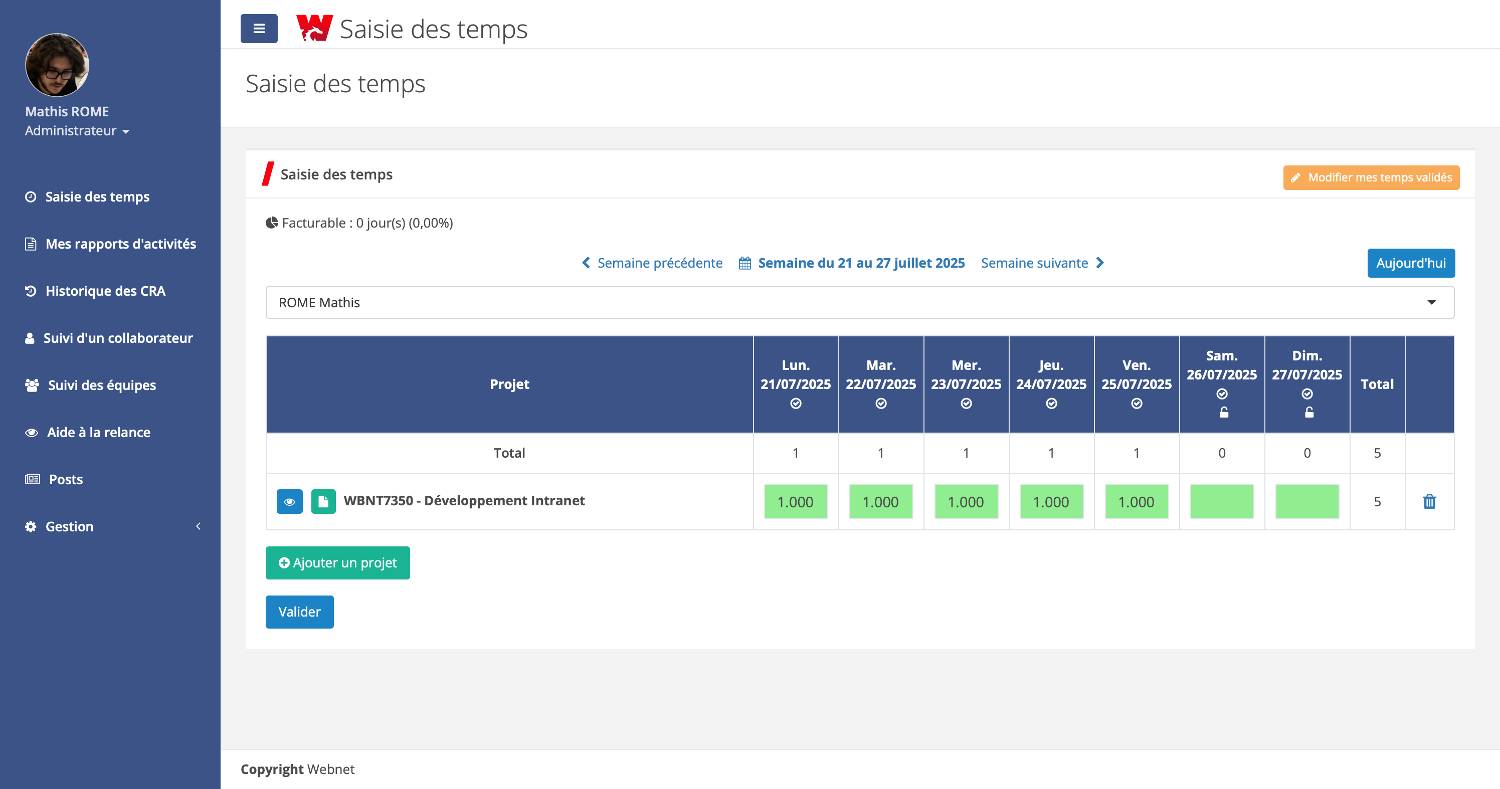 Image représentant une application web de saisie de temps